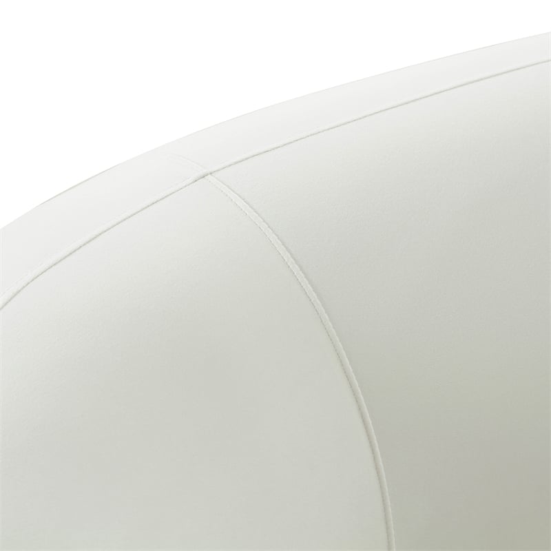 Pemberly Row Transitional Accent Cream Velvet Upholstered120