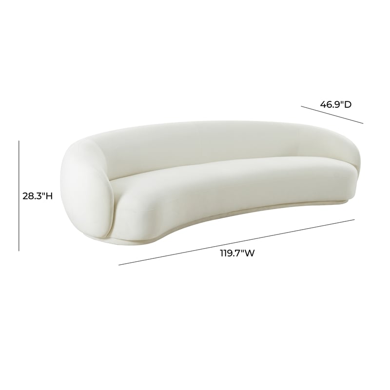Pemberly Row Transitional Accent Cream Velvet Upholstered120