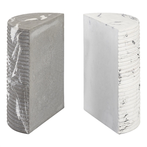 Pemberly Row Transitional Accent Gray and White Concrete Bookends