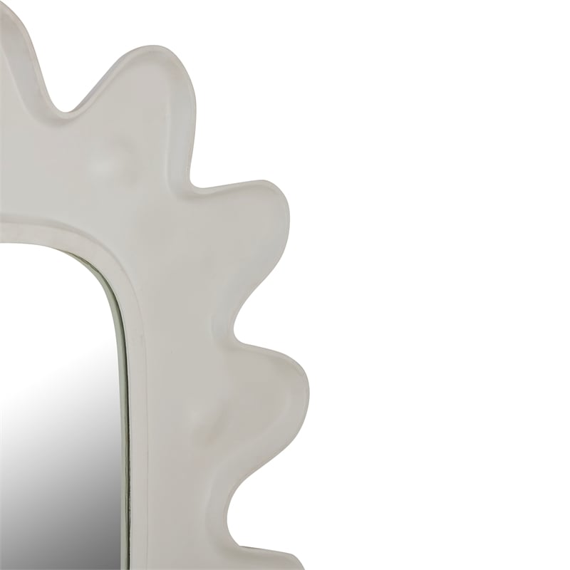 Pemberly Row Handmade Transitional Accent Metal Wall Mirror in White