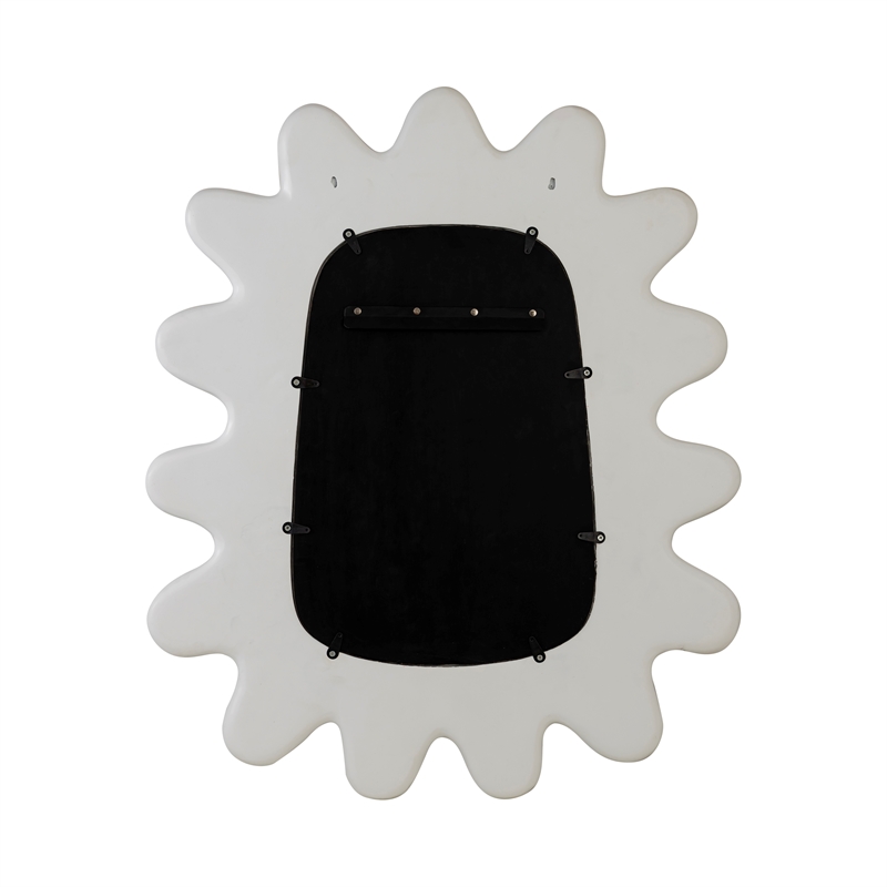 Pemberly Row Handmade Transitional Accent Metal Wall Mirror in White