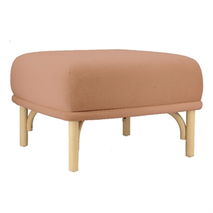 Pemberly Row Transitional 25&quot Square Velvet Ottoman in Mauve Pink Finish