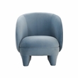Pemberly Row Transitional Accent Velvet Accent Chair in Blue Stone