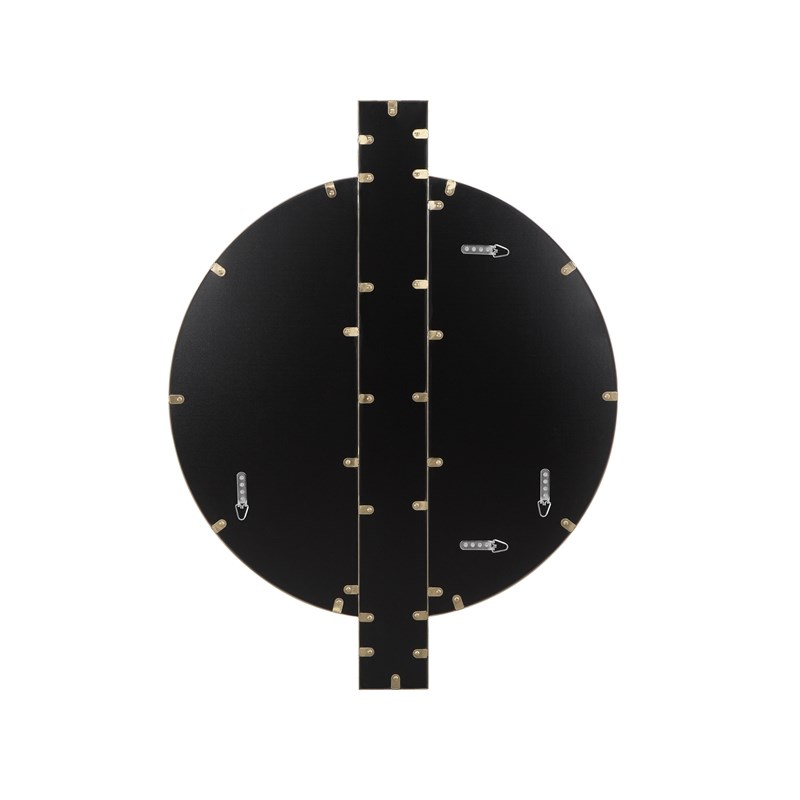 Pemberly Row Handmade Transitional Accent Gold Round Wall Mirror