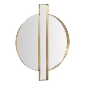 Pemberly Row Handmade Transitional Accent Gold Round Wall Mirror