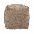 Pemberly Row Handmade Transitional Accent Beige Knitted Accent Pouf