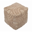Pemberly Row Handmade Transitional Accent Beige Knitted Accent Pouf