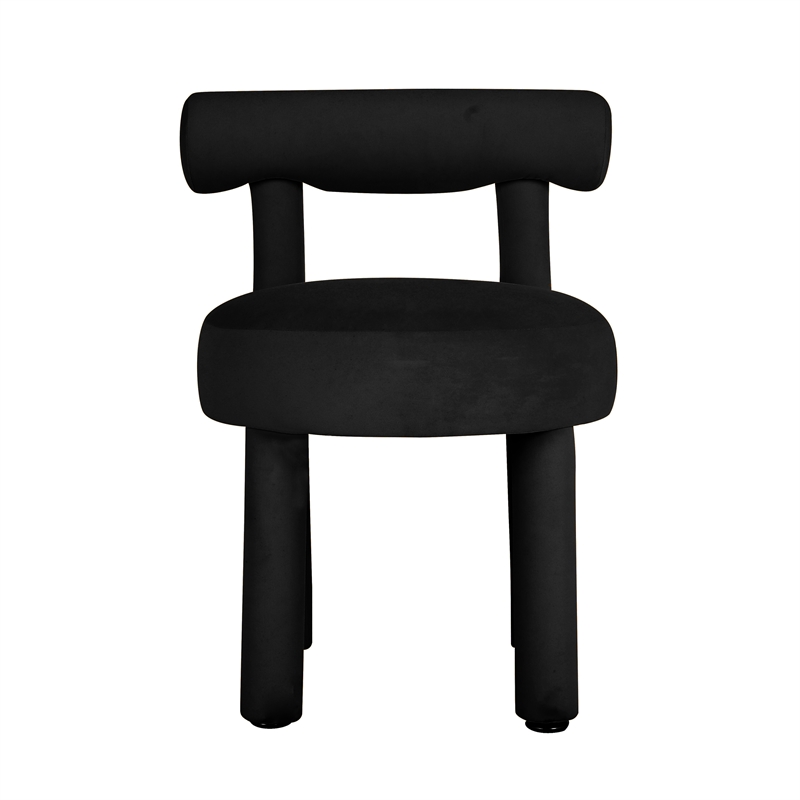 Pemberly Row Handmade Transitional Accent Black Velvet Dining Chair