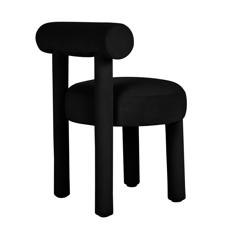 Pemberly Row Handmade Transitional Accent Black Velvet Dining Chair