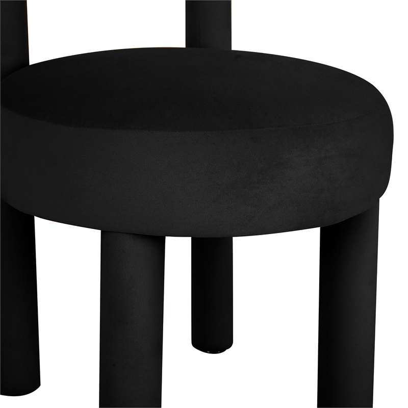 Pemberly Row Handmade Transitional Accent Black Velvet Dining Chair