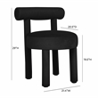 Pemberly Row Handmade Transitional Accent Black Velvet Dining Chair