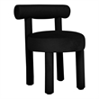 Pemberly Row Handmade Transitional Accent Black Velvet Dining Chair