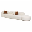Pemberly Row Transitional Cream Boucle 3-Piece Chaise Modular Sofa