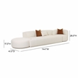 Pemberly Row Transitional Cream Boucle 3-Piece Chaise Modular Sofa