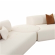Pemberly Row Transitional Cream Boucle 5-Piece Modular Chaise Sectional