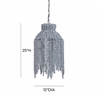 Pemberly Row Handmade Transitional Accent Gray Beaded Pendant Lamp
