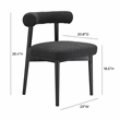 Pemberly Row Handmade Transitional Accent Black Boucle Side Chair