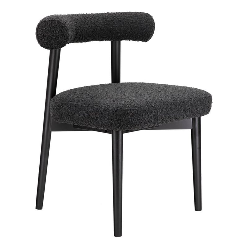 Pemberly Row Handmade Transitional Accent Black Boucle Side Chair