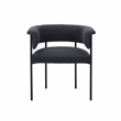 Pemberly Row Contemporary Black Performance Linen Dining Chair