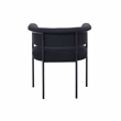 Pemberly Row Contemporary Black Performance Linen Dining Chair