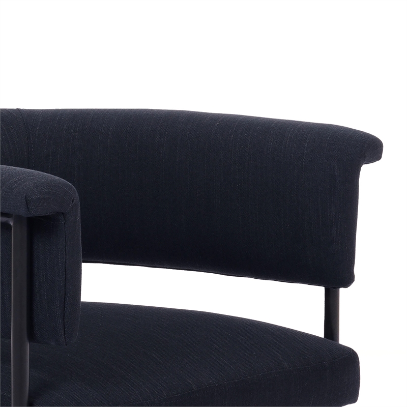Pemberly Row Contemporary Black Performance Linen Dining Chair
