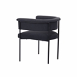 Pemberly Row Contemporary Black Performance Linen Dining Chair