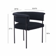 Pemberly Row Contemporary Black Performance Linen Dining Chair