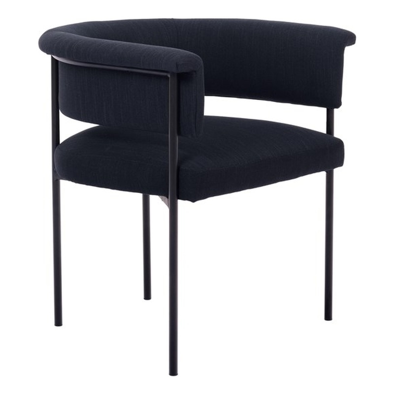 Pemberly Row Contemporary Black Performance Linen Dining Chair