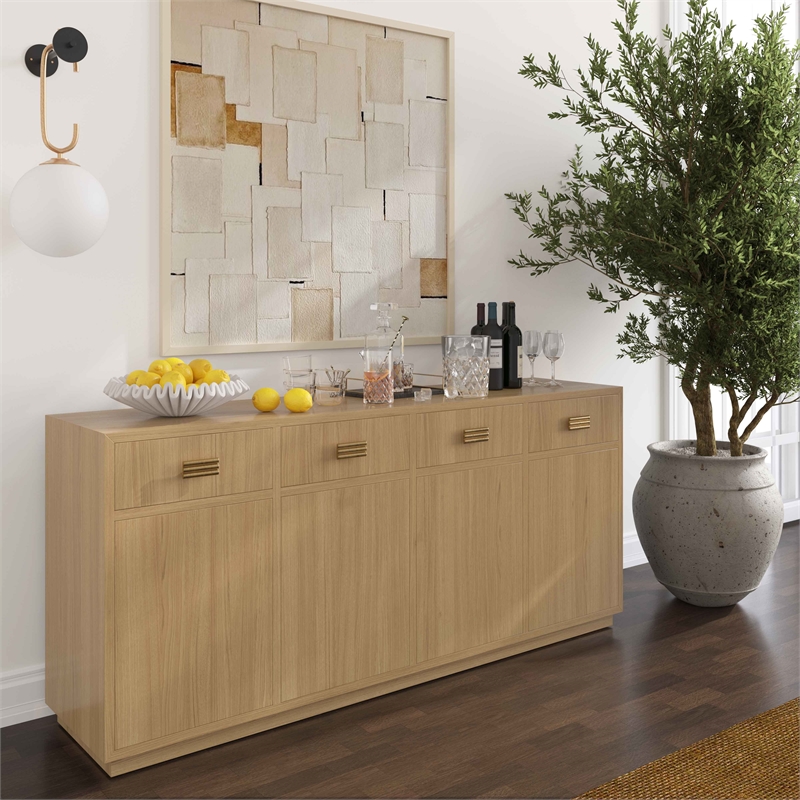 Pemberly Row Handmade Contemporary Accent Natural Oak Buffet