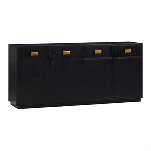 Pemberly Row Handmade Contemporary Accent Black Finish Oak Buffet