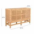 Pemberly Row Handmade Coastal Accent Natural Woven Rattan Buffet