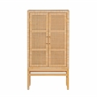 Pemberly Row Handmade Coastal Accent Natural Woven Rattan Cabinet