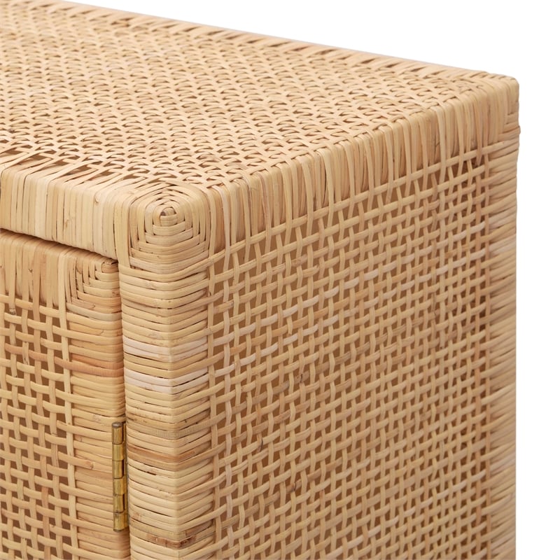 Pemberly Row Handmade Coastal Accent Natural Woven Rattan Cabinet