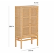 Pemberly Row Handmade Coastal Accent Natural Woven Rattan Cabinet