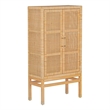 Pemberly Row Handmade Coastal Accent Natural Woven Rattan Cabinet