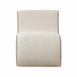 Pemberly Row Transitional Accent Cream Basketweave Accent Chair