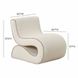 Pemberly Row Transitional Accent Cream Basketweave Accent Chair