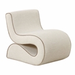 Pemberly Row Transitional Accent Cream Basketweave Accent Chair