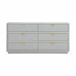 Pemberly Row Handmade Transitional Accent Gray 6 Drawer Dresser