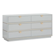 Pemberly Row Handmade Transitional Accent Gray 6 Drawer Dresser