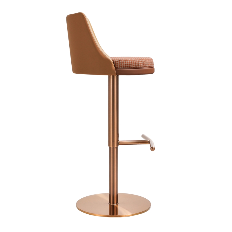 Pemberly Row Transitional Upholstered Adjustable Swivel Stool