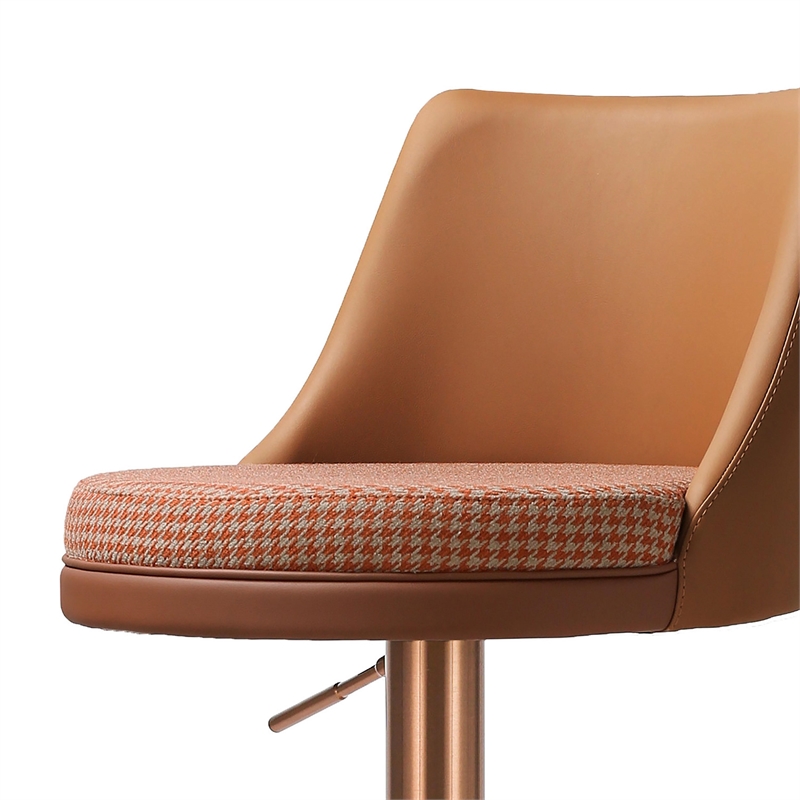 Pemberly Row Transitional Upholstered Adjustable Swivel Stool