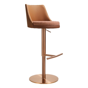 Pemberly Row Transitional Upholstered Adjustable Swivel Stool