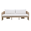 Pemberly Row Transitional Accent Cream Outdoor Upholstered Sofa