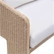 Pemberly Row Transitional Accent Cream Outdoor Upholstered Sofa