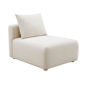 Pemberly Row Contemporary Accent Cream Linen Modular Armless Chair