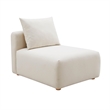 Pemberly Row Contemporary Accent Cream Linen Modular Armless Chair
