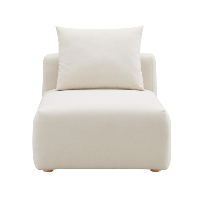 Pemberly Row Contemporary Accent Cream Linen Modular Armless Chair