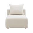 Pemberly Row Contemporary Accent Cream Linen Modular Armless Chair