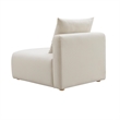 Pemberly Row Contemporary Accent Cream Linen Modular Armless Chair